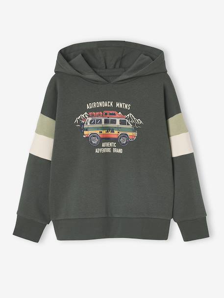 Garçon-Sweat garçon à capuche motif placé