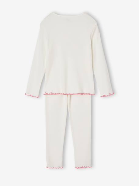 Pyjama fille en côtes best sister écru - vertbaudet enfant 