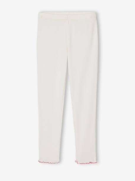 Meisjespyjama van geribd jersey Best Sister ecru - vertbaudet enfant 