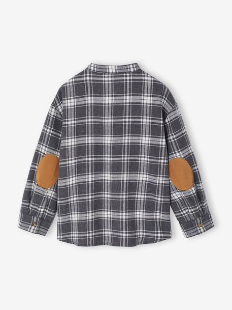 Chemise flanelle garçon manches longues carreaux gris - vertbaudet enfant 