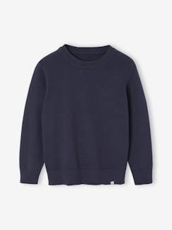 Jongens-Trui, vest, sweater-Basic trui met ronde hals en lange mouwen voor jongens 