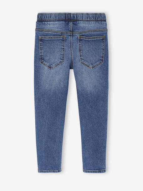 Set van 2 slim-fit jeans met elastische en verstelbare taille denimgrijs+stone - vertbaudet enfant 