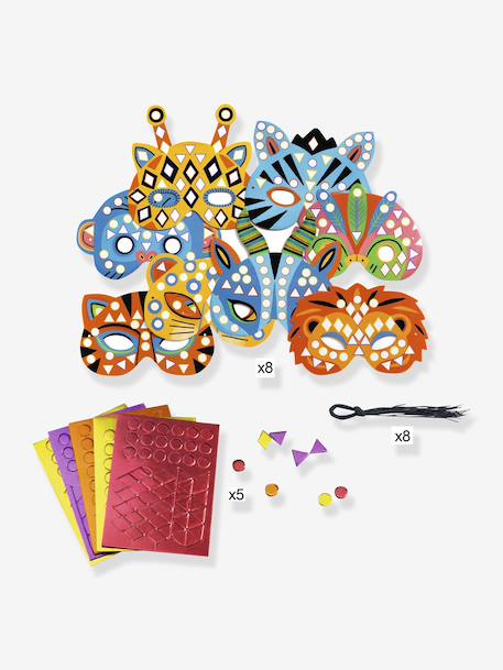 Creatieve set Jungle dieren 5 maskers DJECO meerkleurig - vertbaudet enfant 