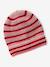Ensemble rayé fille bonnet + snood + moufles/gants blush - vertbaudet enfant 