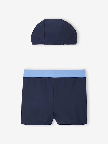 Ensemble de bain boxer + bonnet garçon encre - vertbaudet enfant 