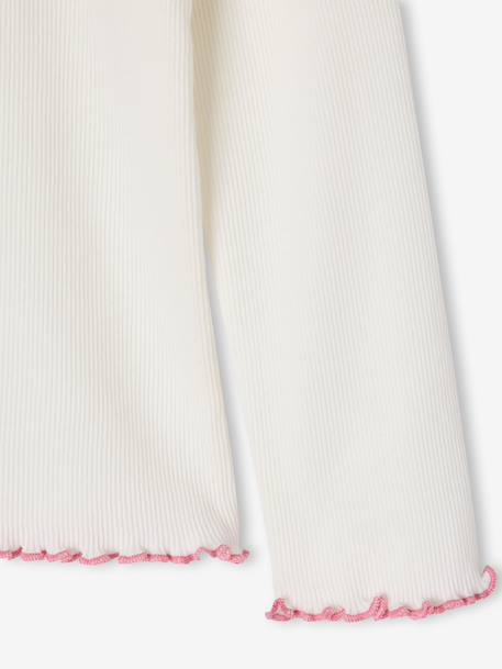 Meisjespyjama van geribd jersey Best Sister ecru - vertbaudet enfant 