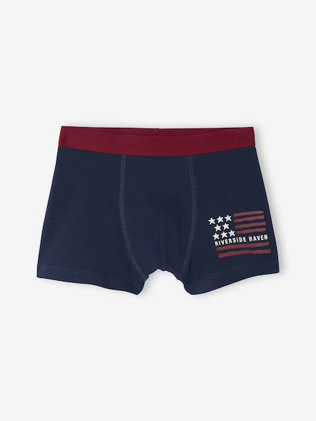 Set van 5 boxershorts met vlag voor jongens marineblauw - vertbaudet enfant 