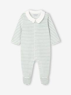 Bébé-Pyjama, surpyjama-Pyjama bébé garçon en velours rayé personnalisable