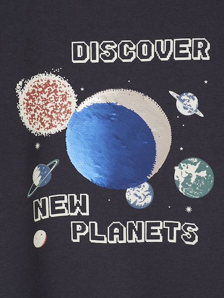 Sweat Planètes Sequins Garçon anthracite - vertbaudet enfant 