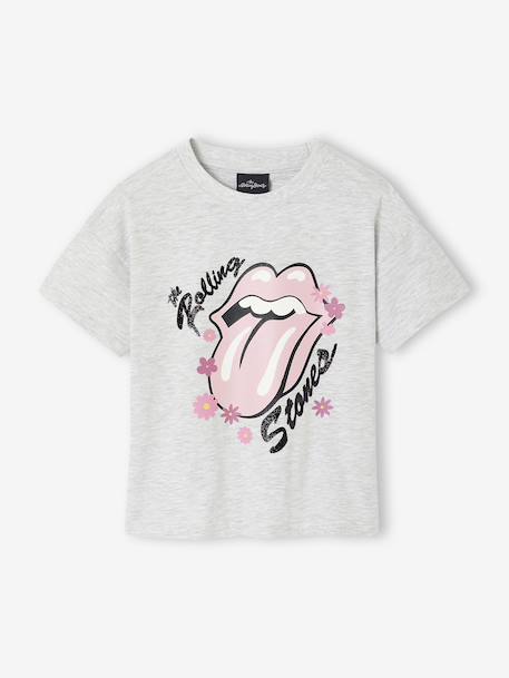 Tee-shirt fille The Rolling Stones gris chiné - vertbaudet enfant 