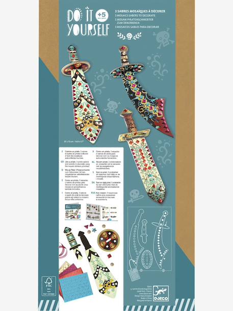 Creatieve set Als een piraat - 3 sabels DJECO meerkleurig - vertbaudet enfant 