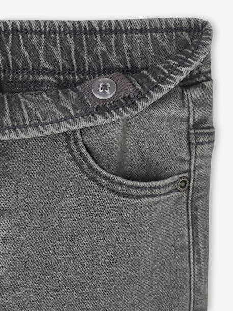 Set van 2 slim-fit jeans met elastische en verstelbare taille denimgrijs+stone - vertbaudet enfant 