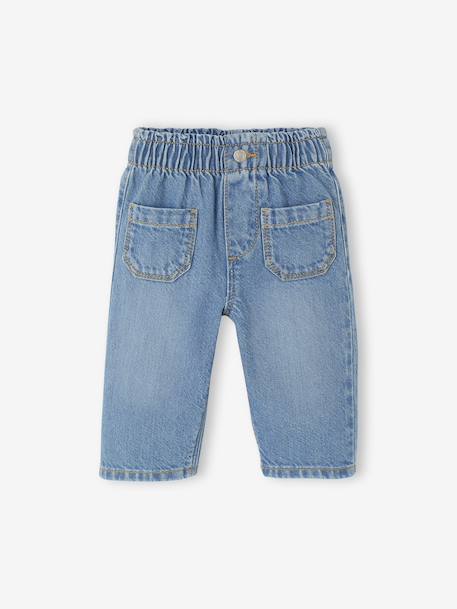 Ensemble sweat-shirt et jean large bébé vanille - vertbaudet enfant 