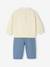 Babyset met sweater en wijde jeans vanille - vertbaudet enfant 