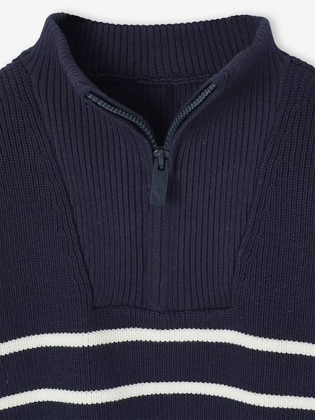 Pull garçon camionneur rayé manches longues marine - vertbaudet enfant 