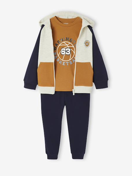 Ensemble Sport Garçon 3 Pièces caramel - vertbaudet enfant 