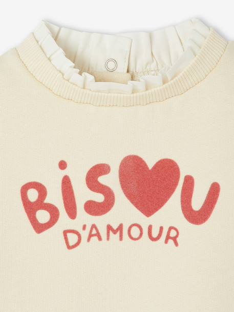 Babyset met sweater en wijde jeans vanille - vertbaudet enfant 