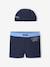 Ensemble de bain boxer + bonnet garçon encre - vertbaudet enfant 