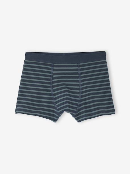 Set van 7 boxershorts voor jongens met strepen en berenprint groen - vertbaudet enfant 