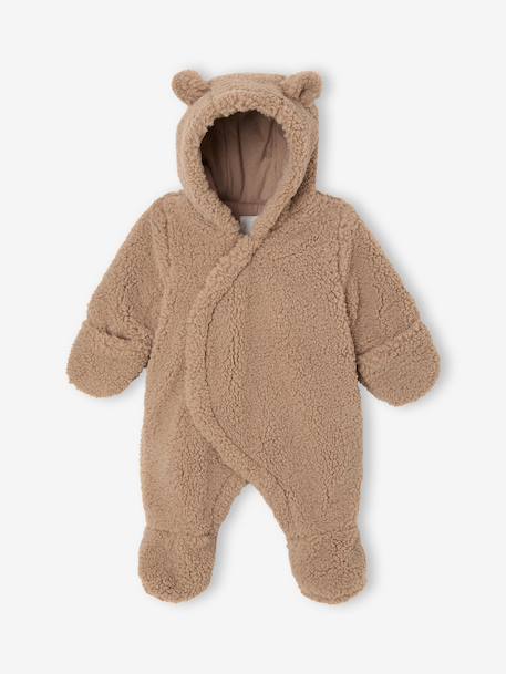 Combipilote naissance en sherpa avec oreilles beige - vertbaudet enfant 