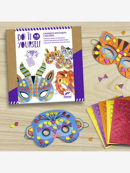 Creatieve set Jungle dieren 5 maskers DJECO meerkleurig - vertbaudet enfant 