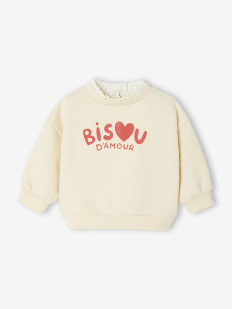 Ensemble sweat-shirt et jean large bébé vanille - vertbaudet enfant 