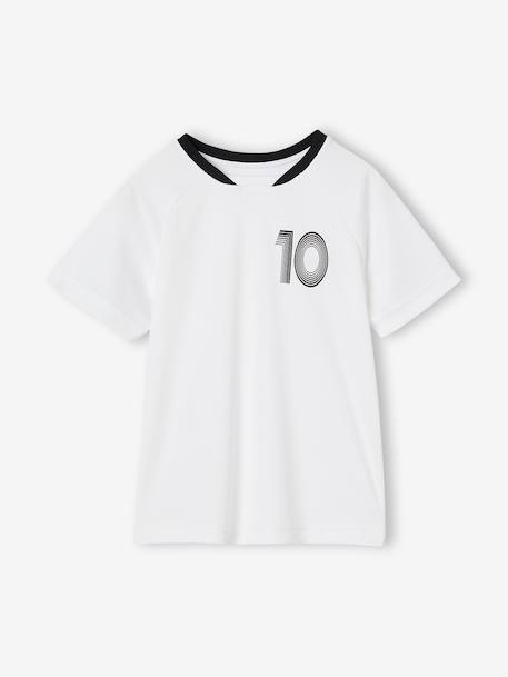 T-shirt met korte mouwen voor jongens en voetbalprint wit - vertbaudet enfant 