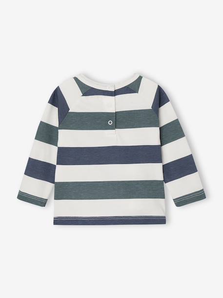 T-shirt bébé rayé manches longues bleu grisé - vertbaudet enfant 
