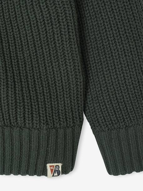 Gilet Col Montant Manches Longues garçon marine+vert - vertbaudet enfant 