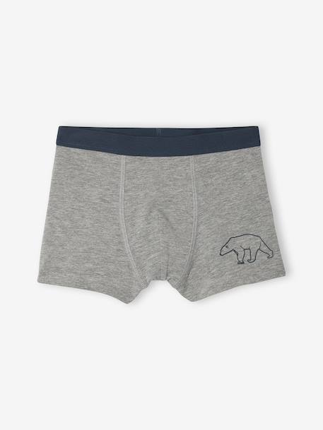 Set van 7 boxershorts voor jongens met strepen en berenprint groen - vertbaudet enfant 
