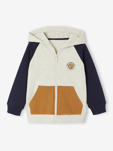 3-delige sportieve sweater voor jongens karamel - vertbaudet enfant 