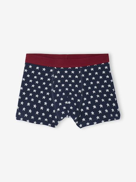 Set van 5 boxershorts met vlag voor jongens marineblauw - vertbaudet enfant 