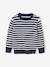 Pull Basics col rond manches longues garçon marine+rayé bleu - vertbaudet enfant 