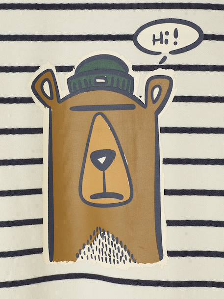 Sweat chien imprimé garçon rayé blanc+tomette - vertbaudet enfant 