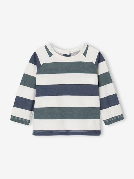 T-shirt bébé rayé manches longues bleu grisé - vertbaudet enfant 