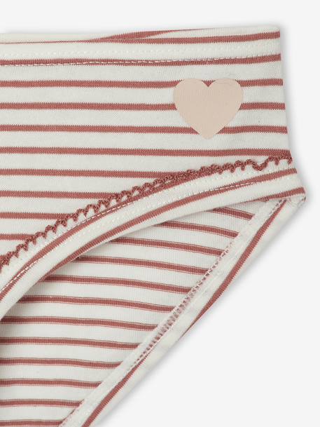 Set van 7 slipjes voor meisjes Hartjes rozen - vertbaudet enfant 