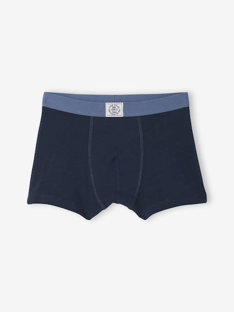 Lot 5 boxers unis garçon bleu - vertbaudet enfant 