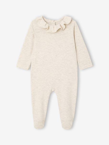 Set van 2 babyslaappakjes voor pasgeborenen met ruches gemêleerd beige - vertbaudet enfant 