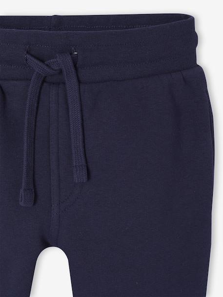 Ensemble Sport Garçon Sweat Capuche imprimé + Jogging Uni bleu pétrole+bordeaux+caramel+lichen - vertbaudet enfant 