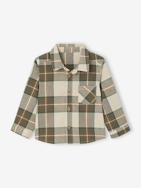 Chemise manches longues bébé kaki - vertbaudet enfant 