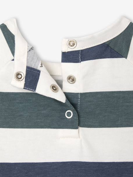 T-shirt bébé rayé manches longues bleu grisé - vertbaudet enfant 