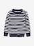 Pull Basics col rond manches longues garçon marine+rayé bleu - vertbaudet enfant 