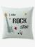 Parure housse de couette + taie d'oreiller enfant ROCK MUSIC, avec coton recyclé vert sauge - vertbaudet enfant 