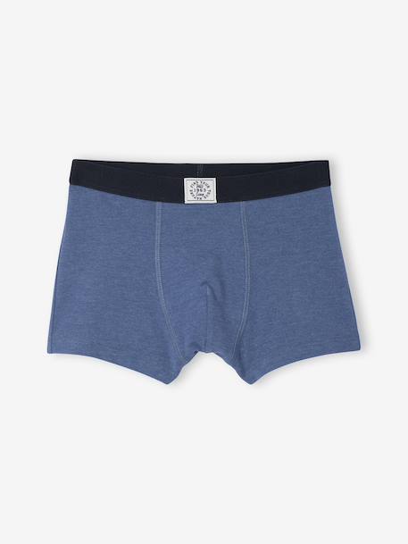 Set van 5 effen boxershorts voor jongens blauw - vertbaudet enfant 