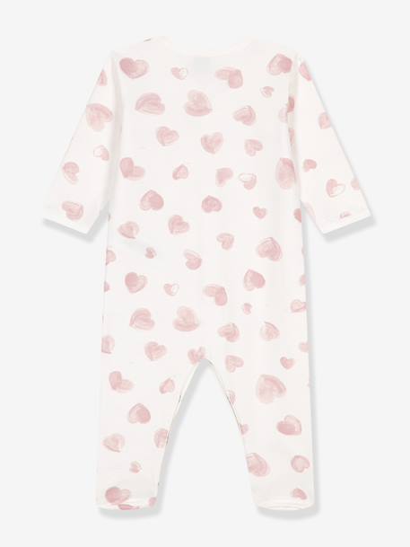 Pyjama bébé en molleton imprimé coeurs bleu clair - vertbaudet enfant 