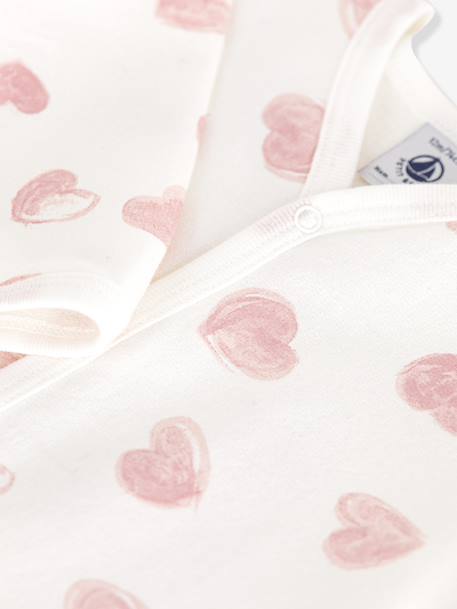 Pyjama bébé en molleton imprimé coeurs bleu clair - vertbaudet enfant 