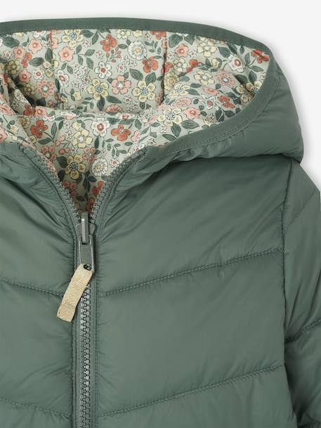 Doudoune fille légère réversible marine+vert émeraude+vert sauge - vertbaudet enfant 