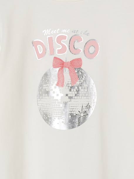 Meisjes-T-shirt met lange mouwen en metallic animatie antraciet+dennen+wit - vertbaudet enfant 