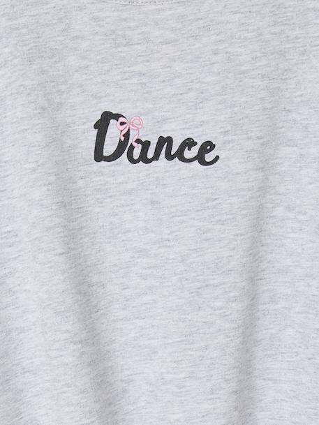 Tee-shirt sport cropped 2 en 1 avec brassière fille gris chiné - vertbaudet enfant 