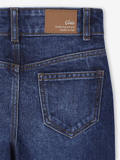 Jean fille large morphologik tour de hanches fin bleu foncé+bleu moyen - vertbaudet enfant 